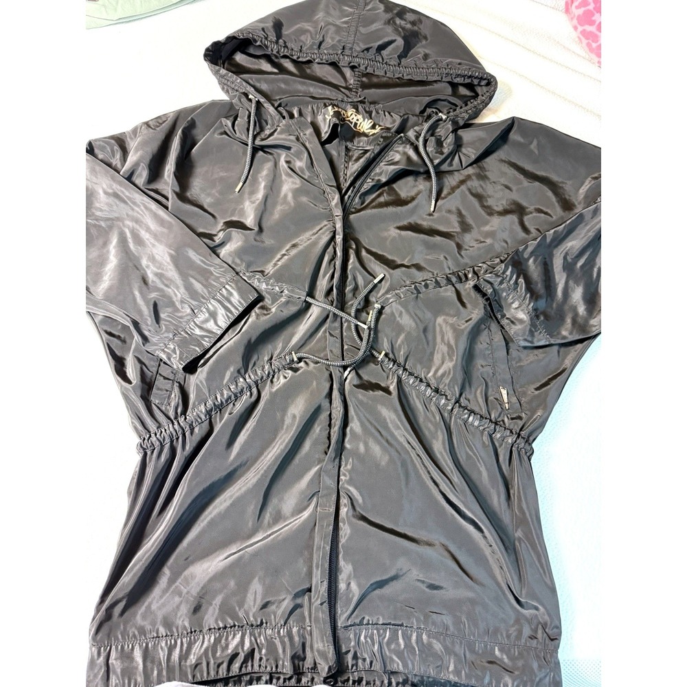 COP COPINE Vintage 90s Y2K Black Hooded Windbreaker Jacket Oversized